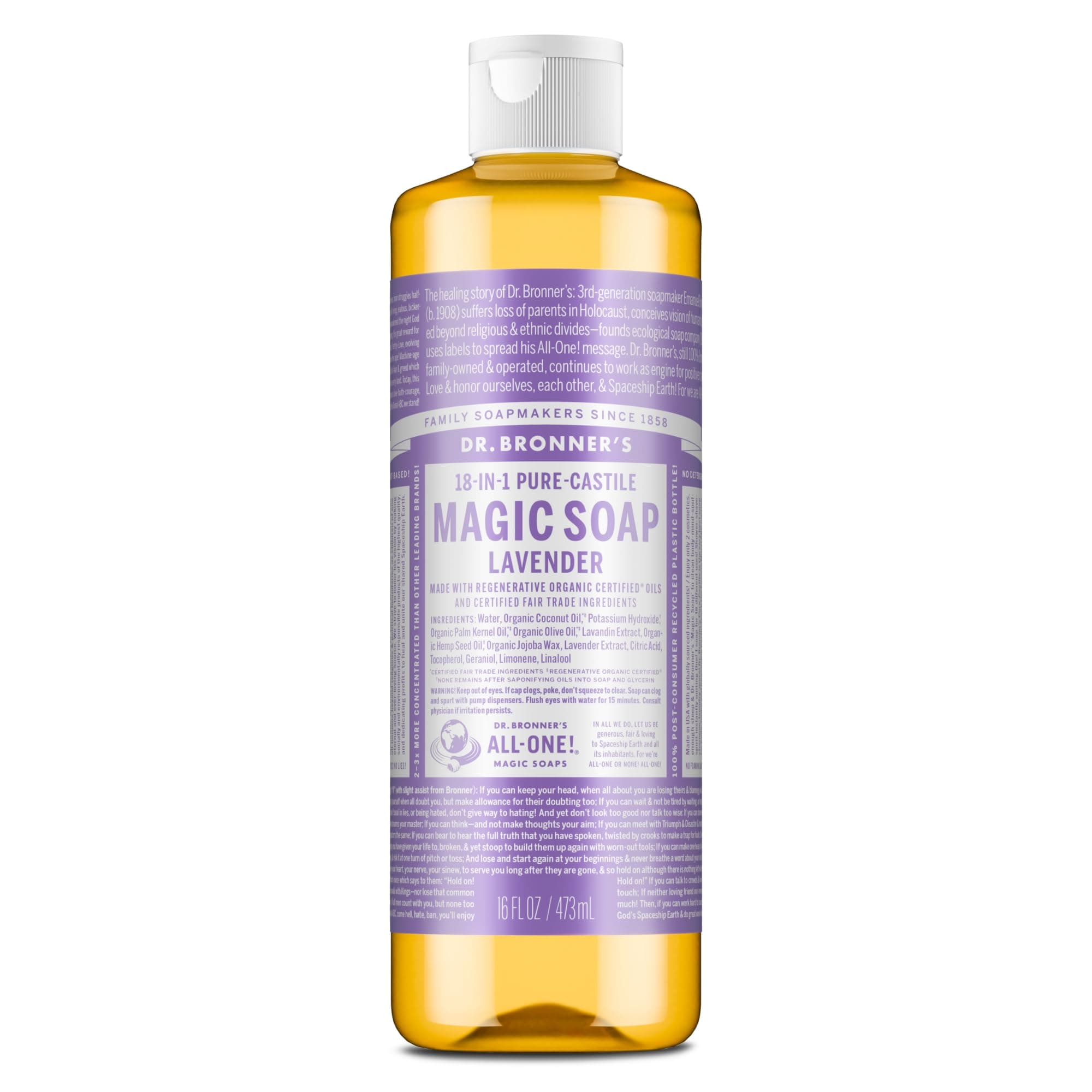 Pure-Castile Liquid Soap (Lavender, 16 ounce)