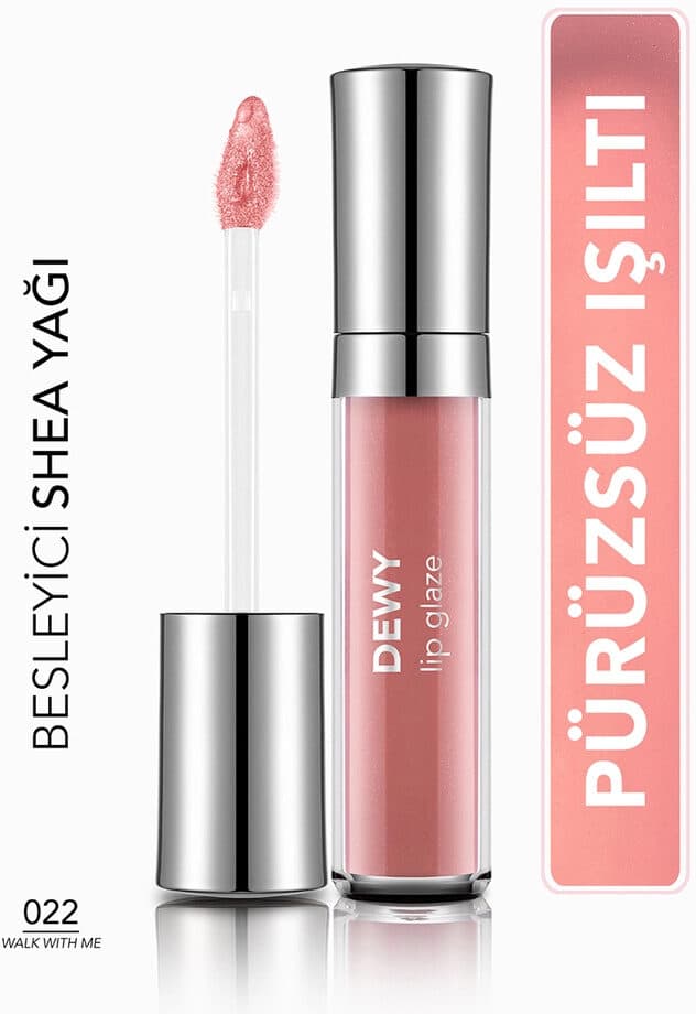 Dewy Lip Glaze Moisturizing Lip Gloss No: 022 Walk With Me