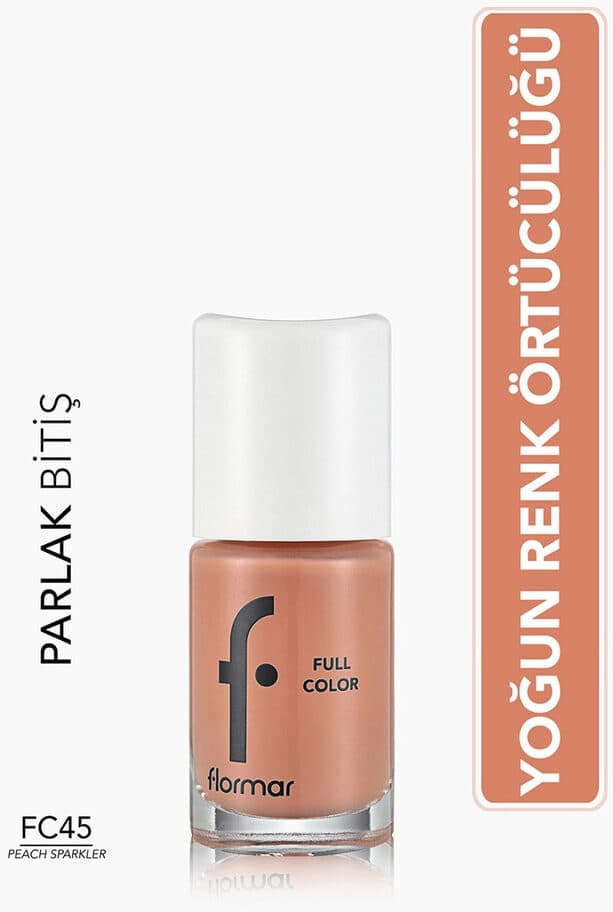 Full Color Extra Dense Pigmented Nail Polish FC45 Peach Sparkler